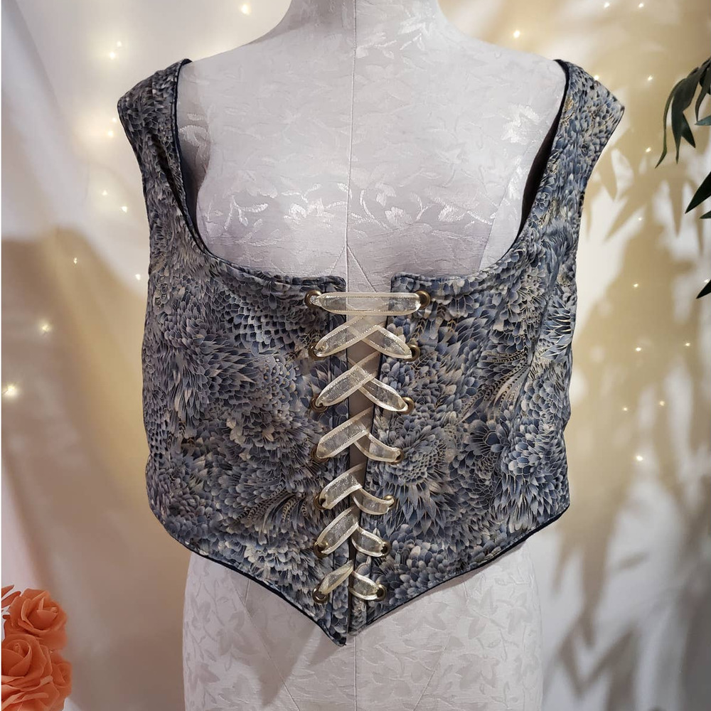 Handmade Renaissance Festival Lace Up Corset Bustier Bodice Plus Size Fairy Fae